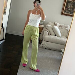 DONNI. Light Green Straight Leg Pants
